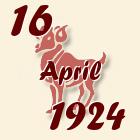 Ovan, 16 April 1924.