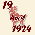 Ovan, 19 April 1924.