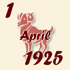 Ovan, 1 April 1925.