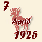Ovan, 7 April 1925.