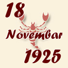 Škorpija, 18 Novembar 1925.
