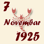 Škorpija, 7 Novembar 1925.