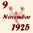 Škorpija, 9 Novembar 1925.