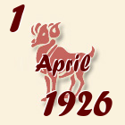 Ovan, 1 April 1926.