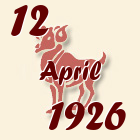 Ovan, 12 April 1926.