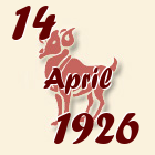 Ovan, 14 April 1926.
