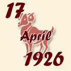 Ovan, 17 April 1926.