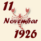 Škorpija, 11 Novembar 1926.