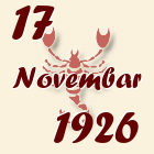 Škorpija, 17 Novembar 1926.