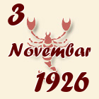 Škorpija, 3 Novembar 1926.