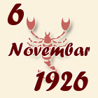 Škorpija, 6 Novembar 1926.