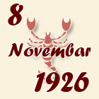 Škorpija, 8 Novembar 1926.