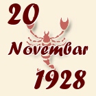Škorpija, 20 Novembar 1928.