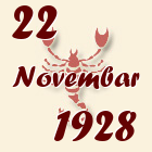 Škorpija, 22 Novembar 1928.