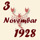 Škorpija, 3 Novembar 1928.