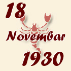 Škorpija, 18 Novembar 1930.