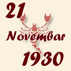 Škorpija, 21 Novembar 1930.