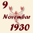 Škorpija, 9 Novembar 1930.