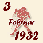 Vodolija, 3 Februar 1932.