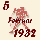 Vodolija, 5 Februar 1932.