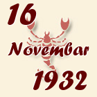 Škorpija, 16 Novembar 1932.