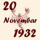 Škorpija, 20 Novembar 1932.