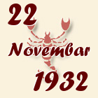 Škorpija, 22 Novembar 1932.