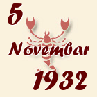 Škorpija, 5 Novembar 1932.
