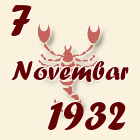 Škorpija, 7 Novembar 1932.