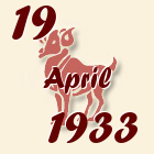 Ovan, 19 April 1933.
