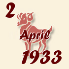 Ovan, 2 April 1933.