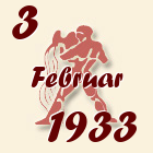 Vodolija, 3 Februar 1933.
