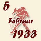Vodolija, 5 Februar 1933.