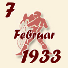 Vodolija, 7 Februar 1933.