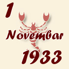 Škorpija, 1 Novembar 1933.