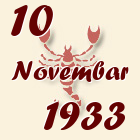 Škorpija, 10 Novembar 1933.