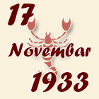 Škorpija, 17 Novembar 1933.