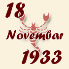 Škorpija, 18 Novembar 1933.