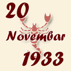 Škorpija, 20 Novembar 1933.