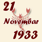 Škorpija, 21 Novembar 1933.