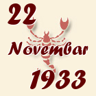 Škorpija, 22 Novembar 1933.
