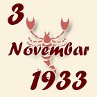 Škorpija, 3 Novembar 1933.
