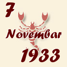 Škorpija, 7 Novembar 1933.