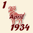 Ovan, 1 April 1934.