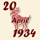 Ovan, 20 April 1934.