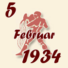 Vodolija, 5 Februar 1934.