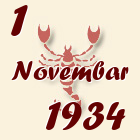 Škorpija, 1 Novembar 1934.