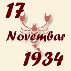 Škorpija, 17 Novembar 1934.