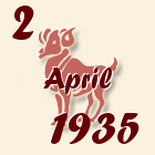 Ovan, 2 April 1935.