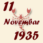 Škorpija, 11 Novembar 1935.